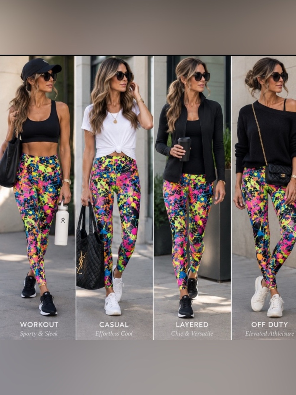 New Goldsheep Neon Splatter Leggings Sz S